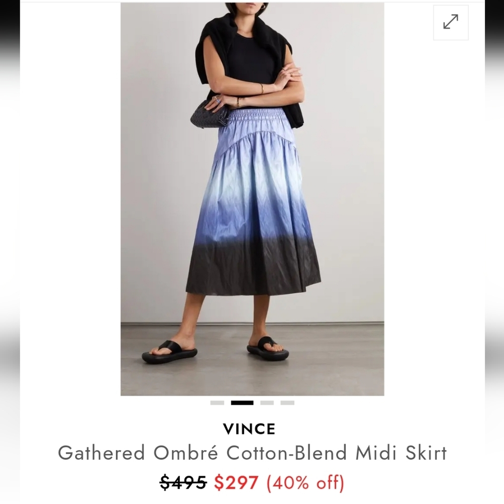 NEW VINCE | $495 Dip-Dye Ombré Skirt - Picture 2 of 8